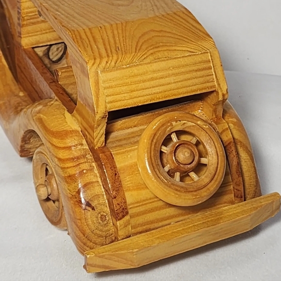 3 VTG Wood Cars Rolls Royce Auto Hand Crafted Models Toys Automobile 10" & 4" - Picture 5 of 8